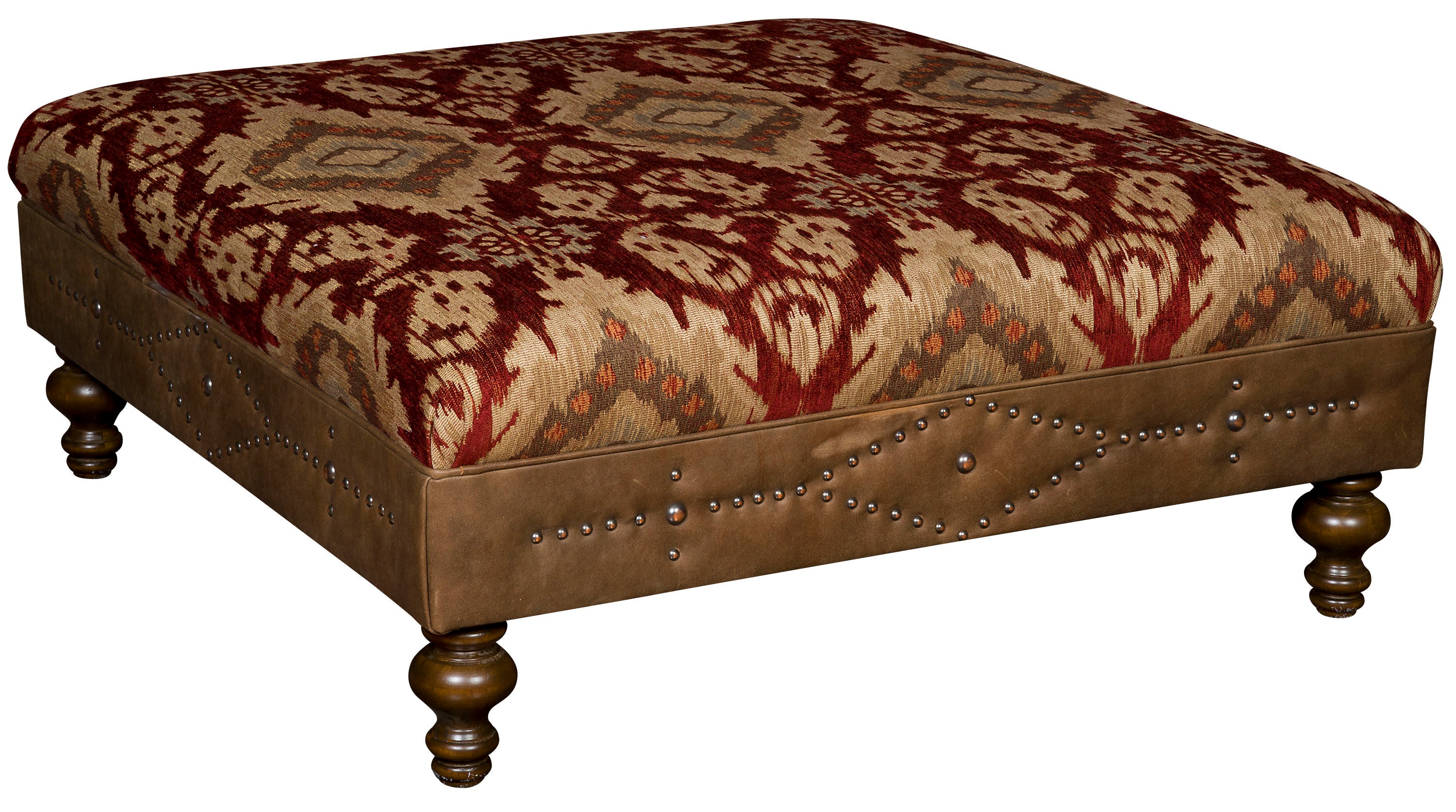 King Hickory Living Room Capital Square Large Ottoman with Flat Top and
